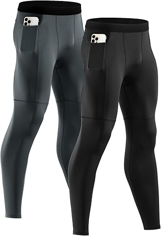 Niksa 2 Piezas Mallas Hombre Running Leggings Deporte Pantalones Largos de Compresión