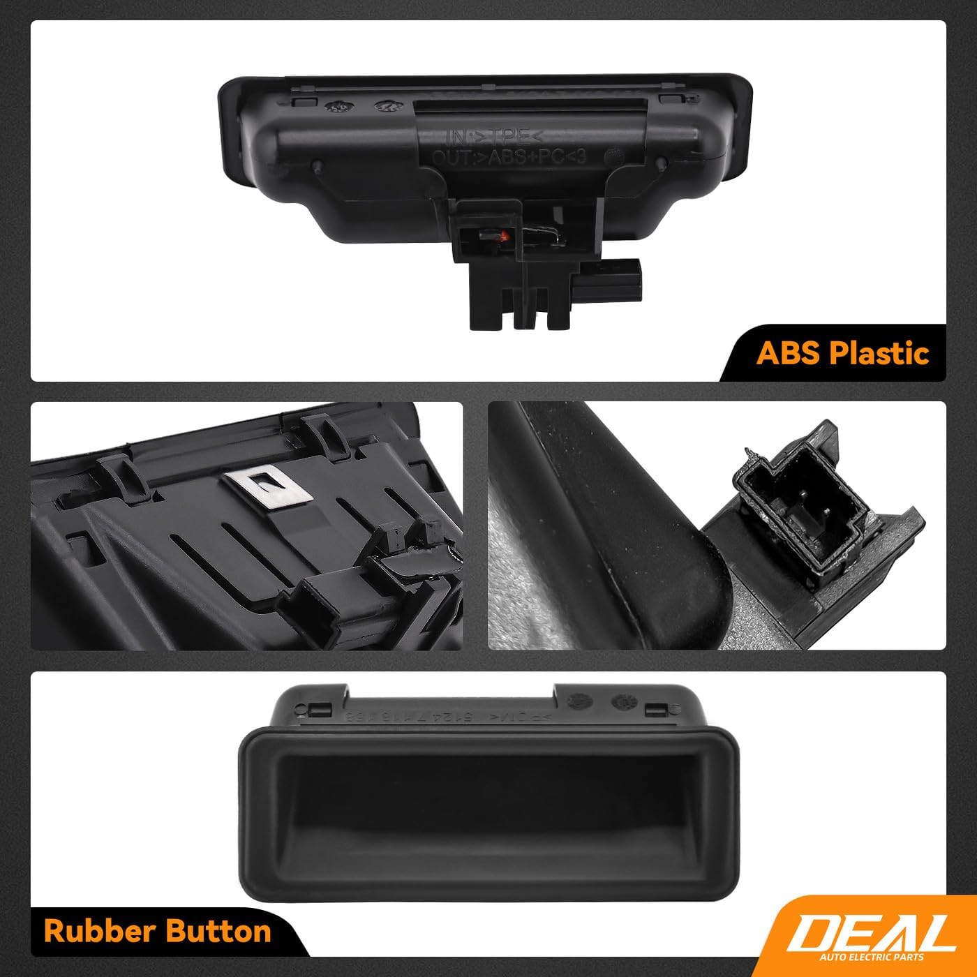 DEAL AUTO ELECTRIC PARTS Rear Trunk Liftgate Handle Release Switch Button, Compatible with BMW 1 3 5 Series X1 X5 X6 E82 E88 E90 E91 E92 E93 E60 E60 E84 E70 E71, Replaces# 51247118158, Black