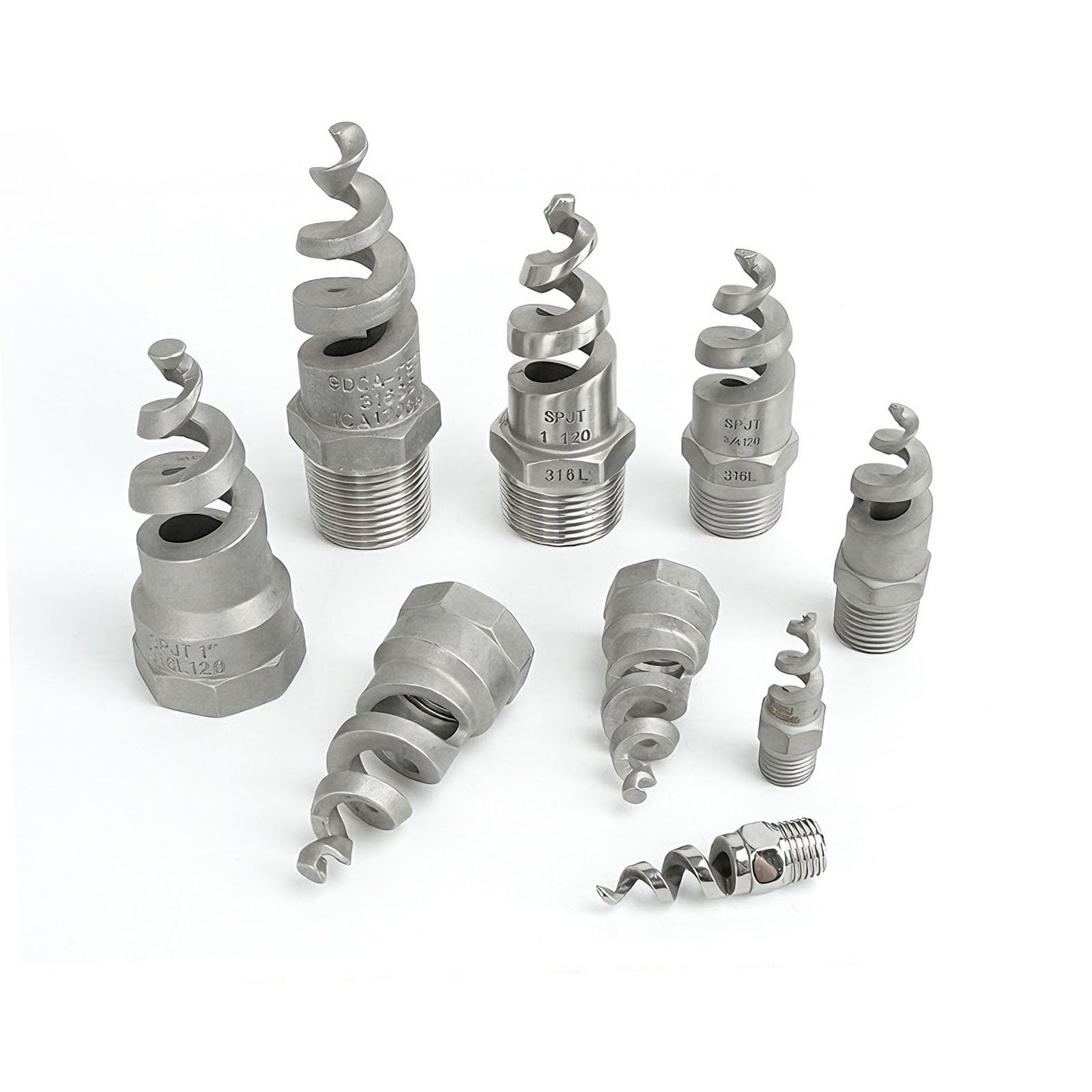 Arroseur de jardin anti-colmatage avec buse en spirale 1-1/4" mâle en inox