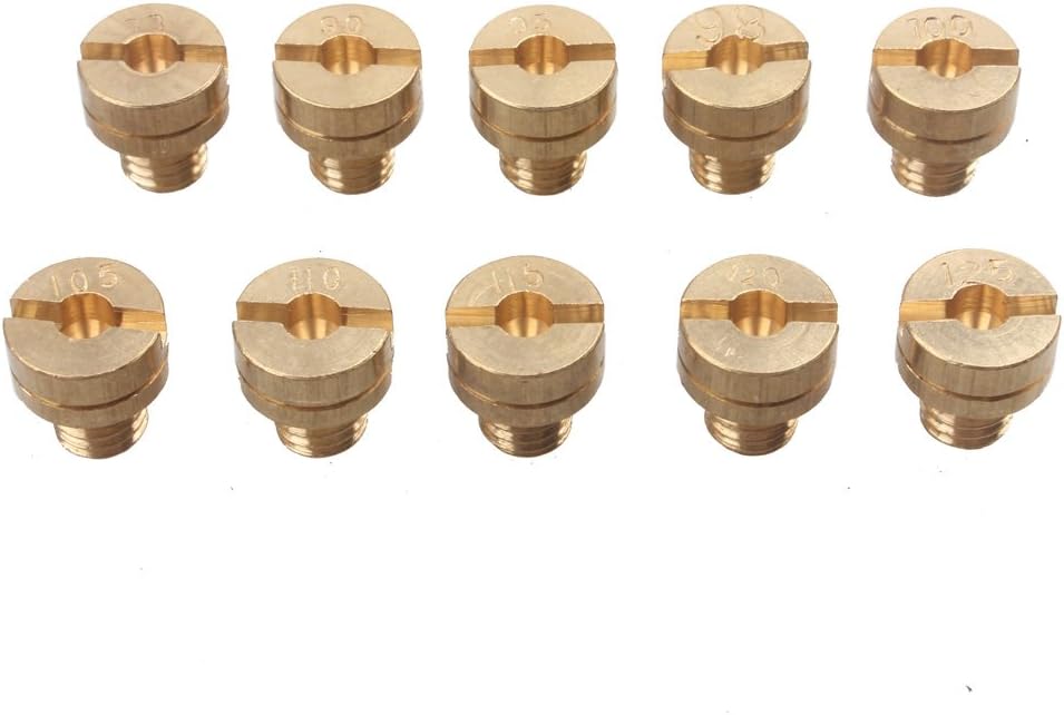 Carburetor Jet Kit - VM22, VM24, VM26, VM30 Kit Replacement - Rejet Kit Compatible with 125, 150, 200, 250cc Dirt Pit Bike - 10-Pack with 88, 90, 95, 98, 100, 105, 110, 115, 120 & 125