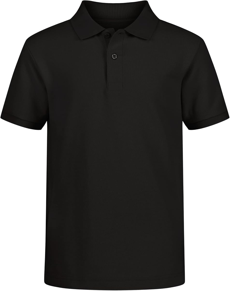 Nautica Polo de manga corta para uniforme escolar para niño, cierre de botón, tela piqué cómoda y suave