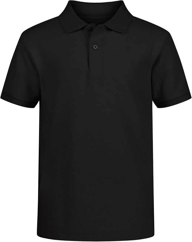 Nautica Polo de manga corta para uniforme escolar para niño, cierre de botón, tela piqué cómoda y suave