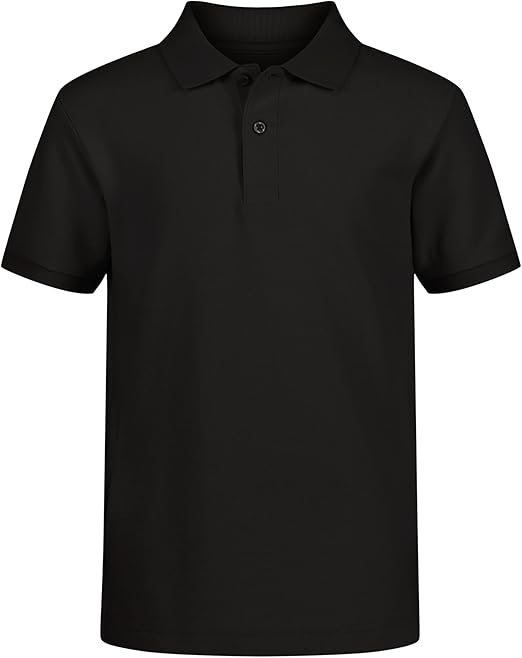 Nautica Boys' School Uniform Short Sleeve Polo Shirt, Button Closure, Comfortable & Soft Pique Fabric