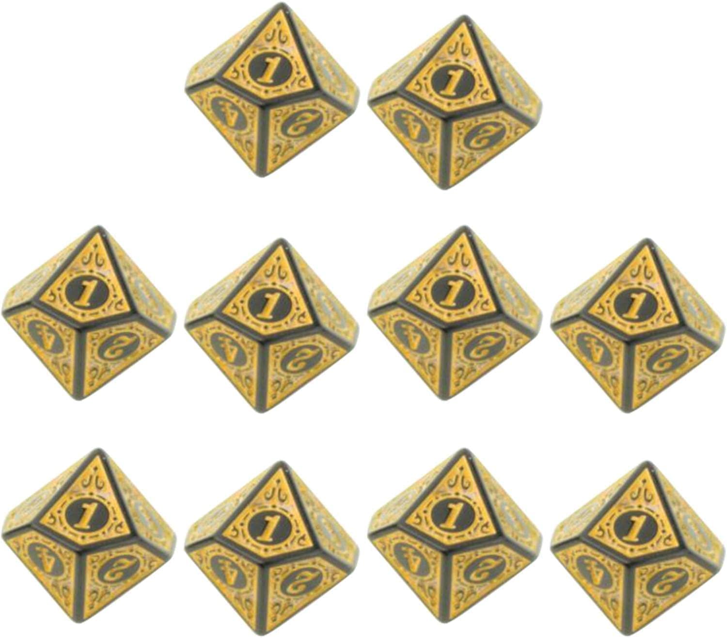 Set di Dadi da Gioco, 10 Pezzi di Giocattoli di intrattenimento poliedrici in Acrilico Gioco da Tavolo for Famiglie, Bianco (Color : Geel)