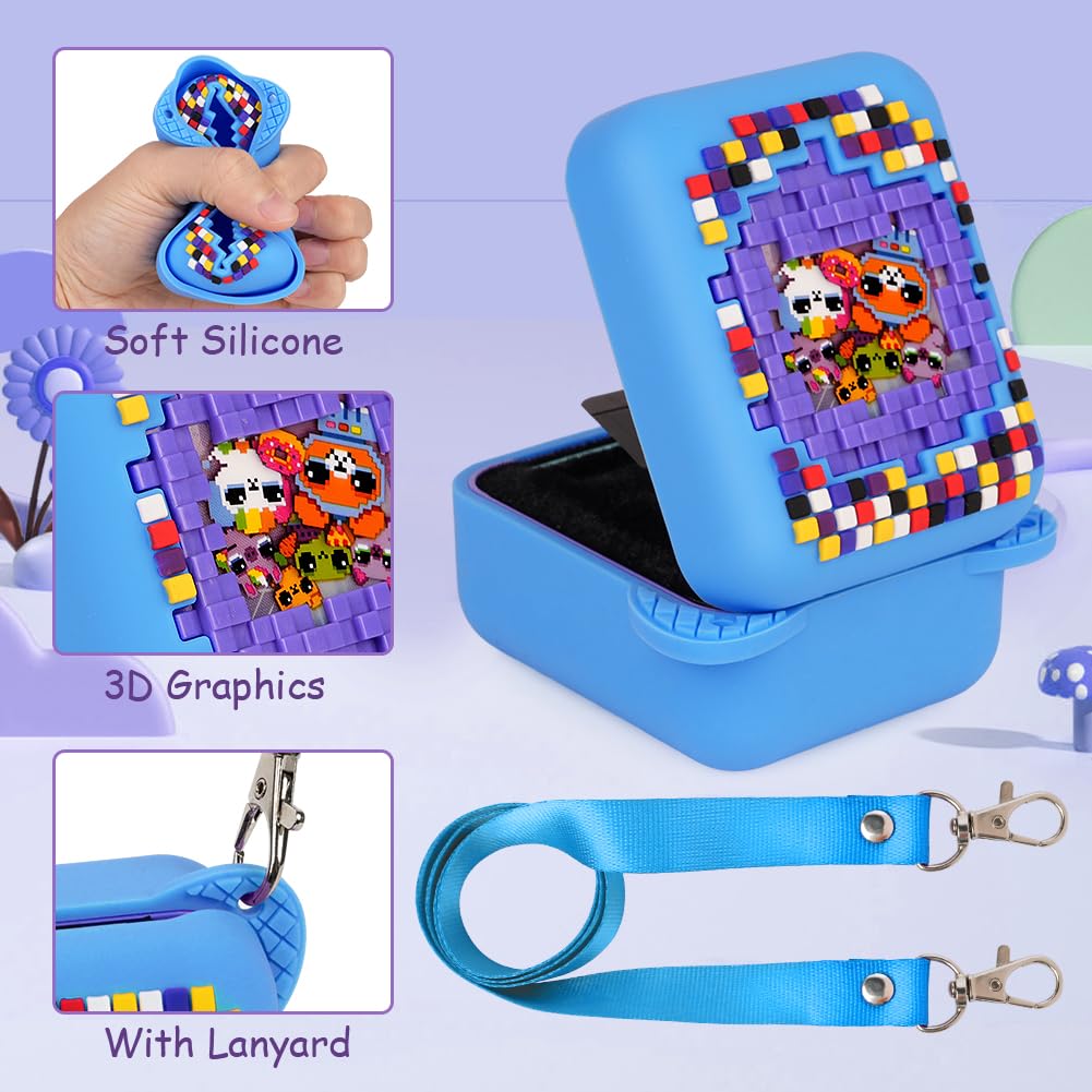 OSDUE Silicone Case for Bitzee Digital Pet Full Cover Protective Case, Anti-Fall Shockproof, Portable Carrying Case - Mesh - Blue - Image 4