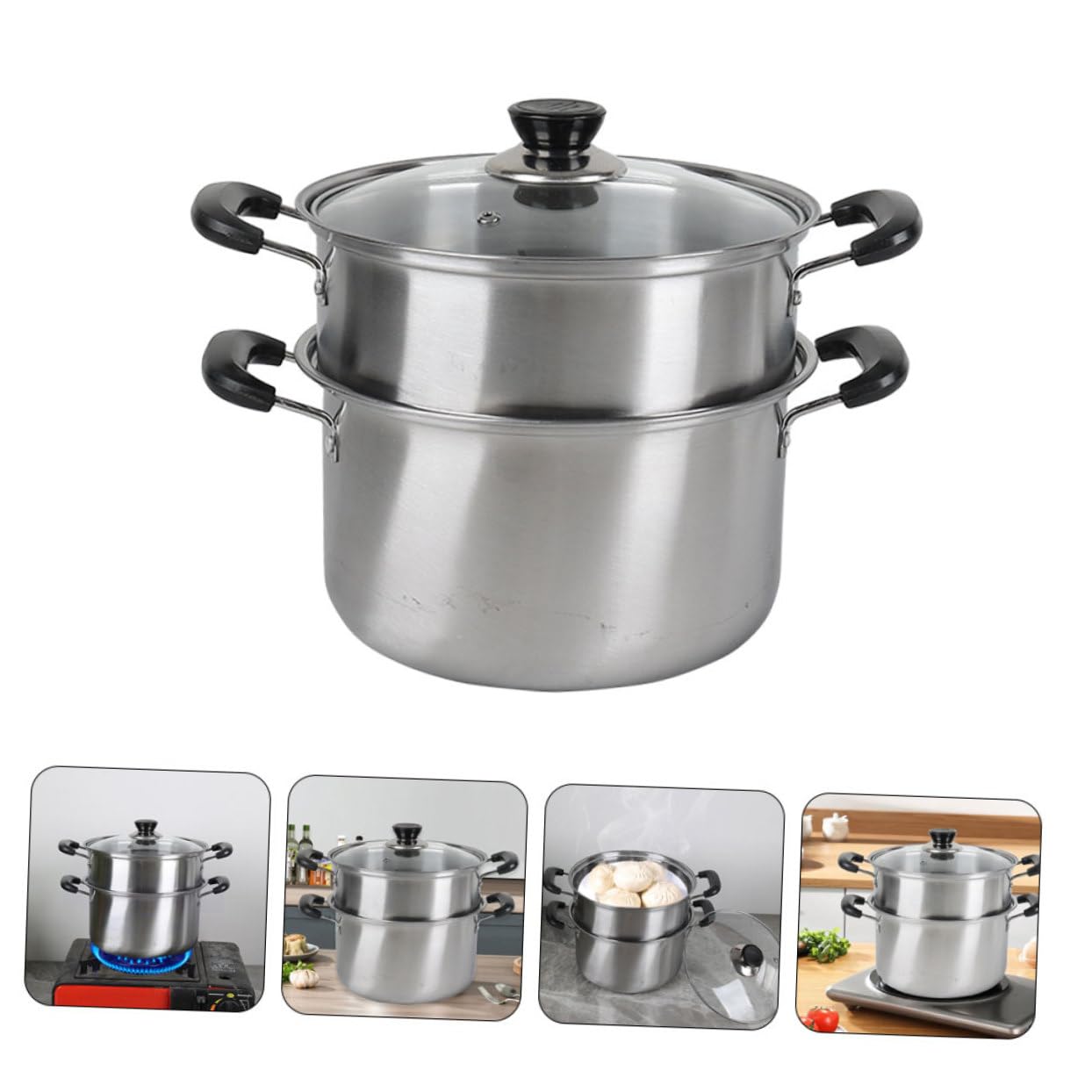Olla de Vapor Reutilizable de Acero Inoxidable para Sopa y Estofado