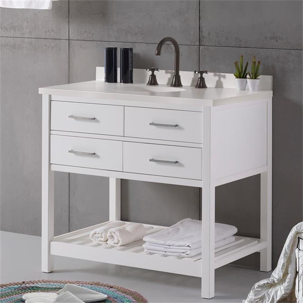Williamsburg Traditional 36" Pine Vanity Cabinet with Nickel Hardware