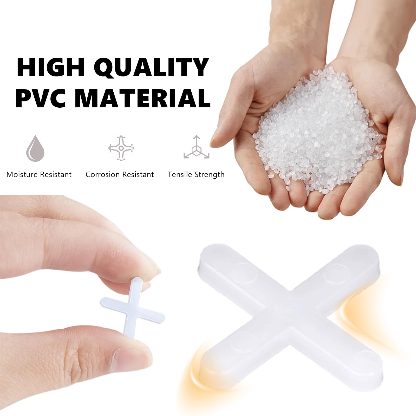 500 Pezzi Croce per Piastrelle, Distanziatori per Piastrelle, 2mm Distanziatori a Croce in Plastica per Autolivellante per Pareti, Piastrella