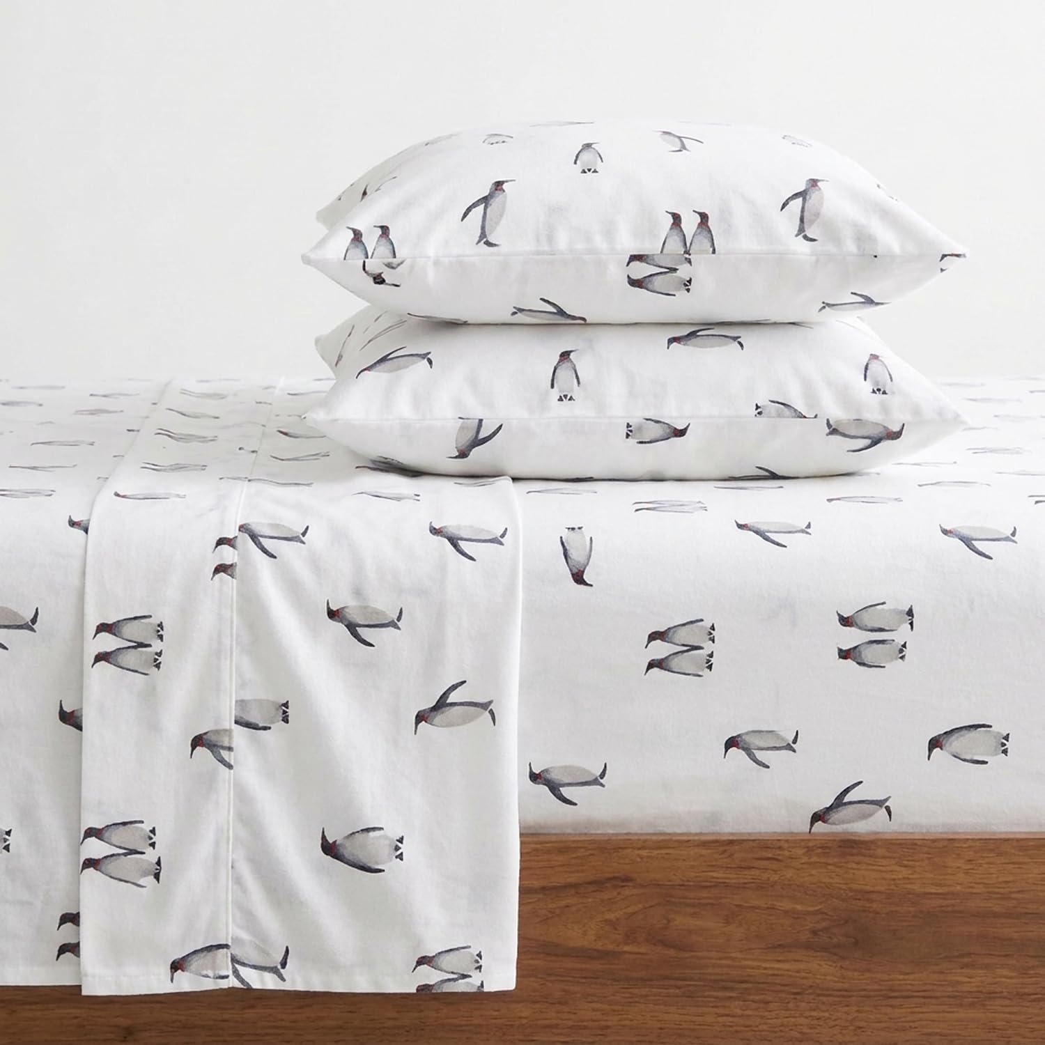 Eddie Bauer - King Sheet Set, Warm Breathable Cotton Flannel Bedding with Deep Pockets, Brushed for Extra Softness, Cozy Home Decor, Oeko-Tex Certified (Rookeries, King)