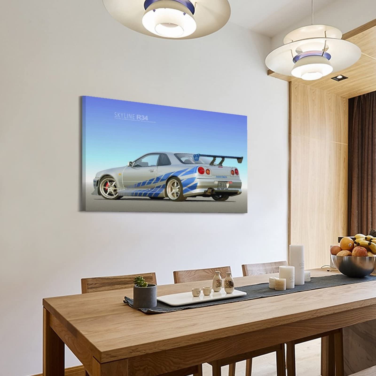 Jdm - Poster per auto su tela Nissan Gt-r R35, con stampa artistica da parete, per camera da letto, 30 x 45 cm