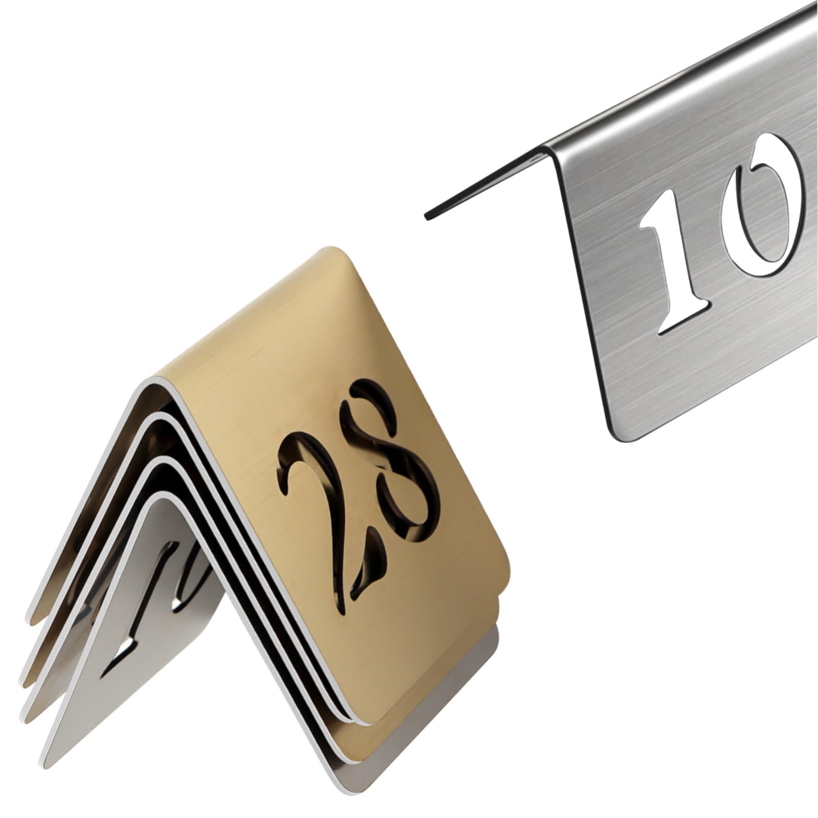 GTHTUHFD Restaurant Table Numbers Stainless Steel Table Numbers Double Side Table Numbers Stackable Wtable Numbers 5 Pcs Number Plate/Sier 6Cm/46 To 50,Sier 6cm-46 to 50