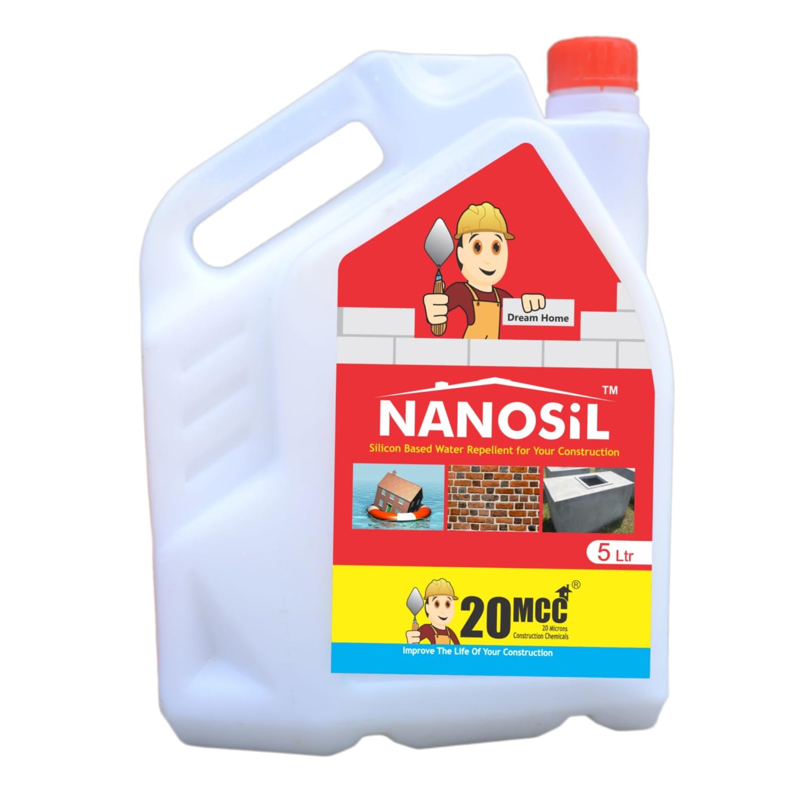 Nanosil Bath & Kitchen Sealant (White), Mould Resistant, Silicone Solvent Ideal for Showers, Toilets, Tiles, Worktops & More, Durable & Waterproof, Easy Bathroom Sealant, DIY, Easy Application – 5 L (B0C2D34LHG) Amazon Price History, Amazon Price Tracker