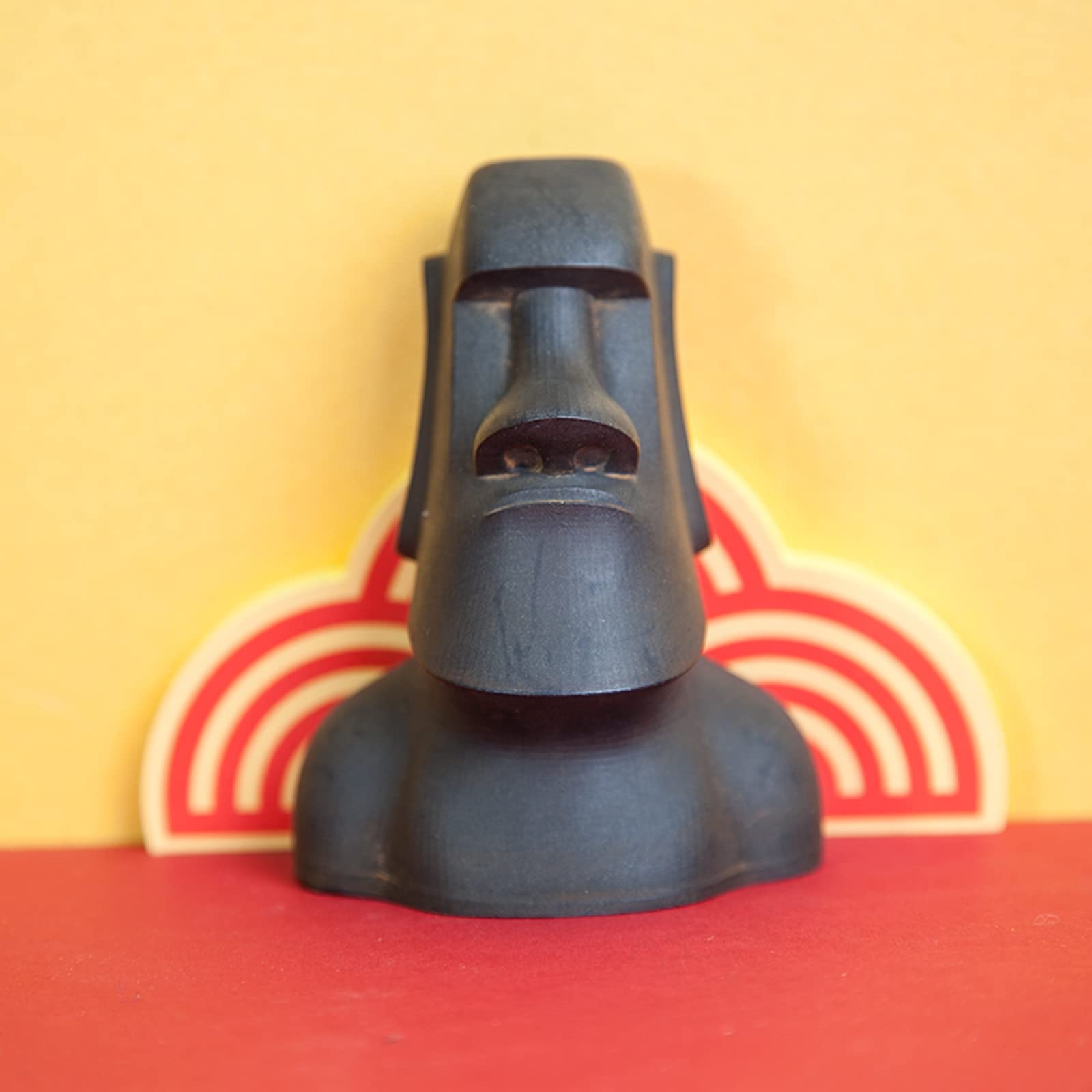 NA Statua dell'isola di Pasqua in ghisa nera, monolite AHU Akivi Decor, antico ritratto romano moai testa scultura per tavolo soggiorno giardino ornamento