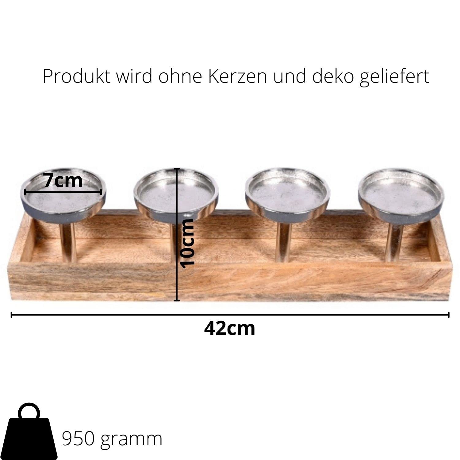 Adventskranz Holz Advent Kerzenhalter länglich modern Kerzenständer 4 Stumpenkerzen Adventskranz Weihnachtsdeko Fenster Holz Adventsschale Kerzenleuchter Ohne Dorn Kerzentablett Adventsgesteck Lang