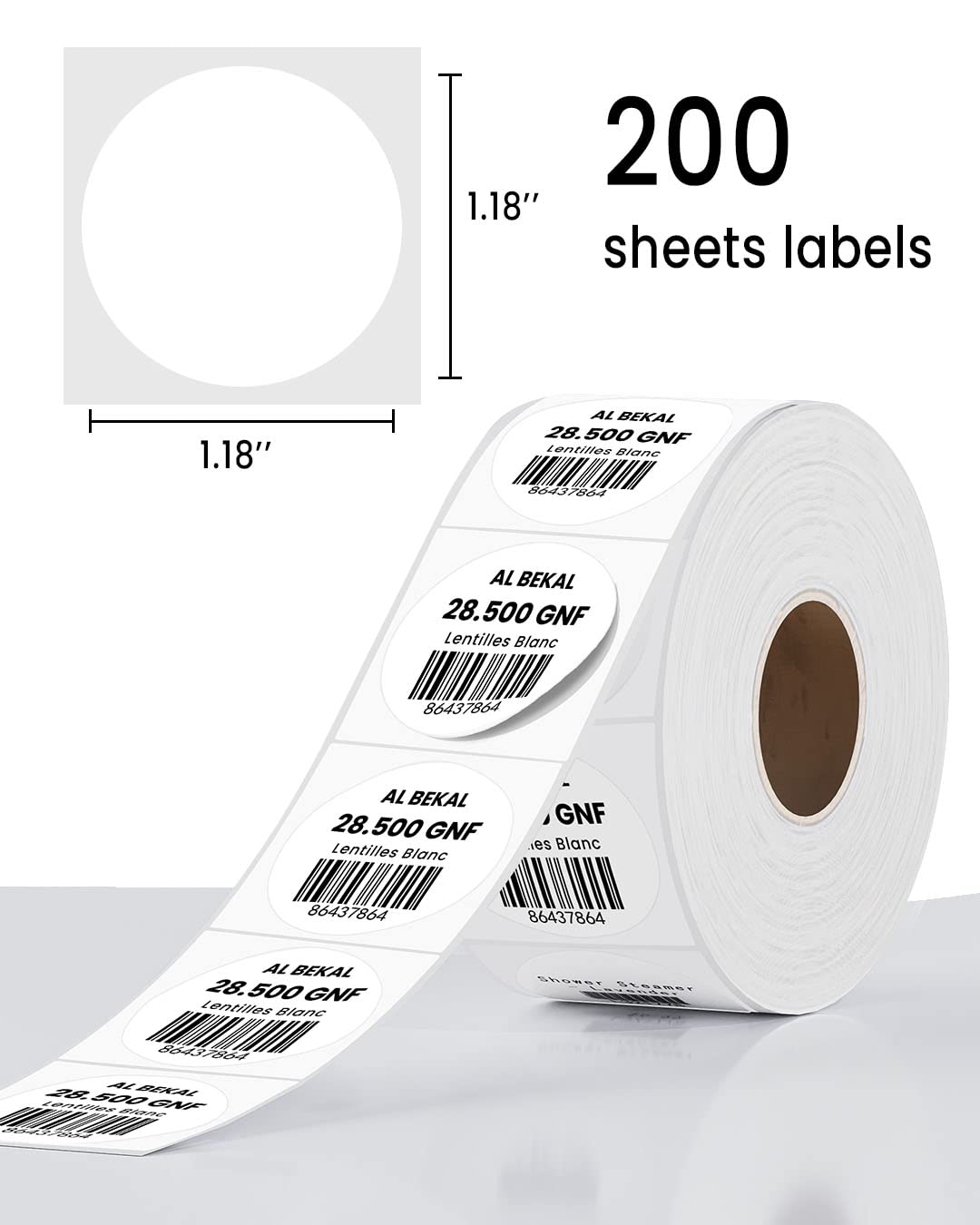 Phomemo - Etiquetas térmicas (30 mm x 30 mm) para máquina de etiquetado Bluetooth M110/M200, se aplican a etiquetas de dirección, códigos de barras, fotografía (1 rollo, 200 etiquetas/rollo)