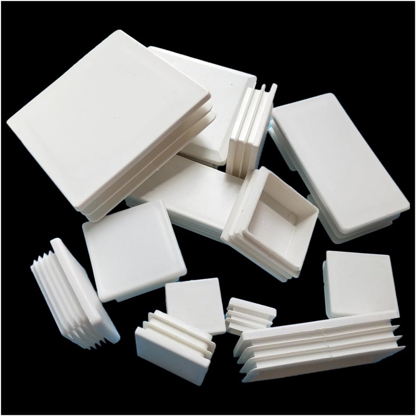 Plastic Hole Plug，Plastic Pipe Cover，16Pcs Square Pipe Insert Plug Plastic Tube Blanking End Caps Table Chair Leg Hole Cover Protector Furniture Decor Accessories (Color : 15x30mm) (Color : 25x38mm)