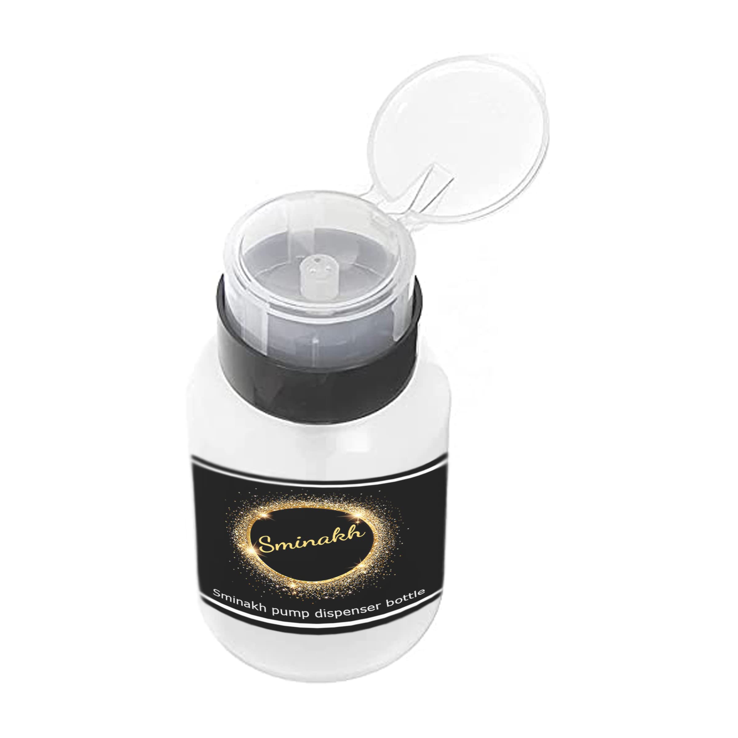 Sminakh 1 Pcs Pump Bottle Empty Push Down Pump Dispenser Bottle Empty Bottle Lockable and Makeup Remover Acetone Empty Container Multicolor