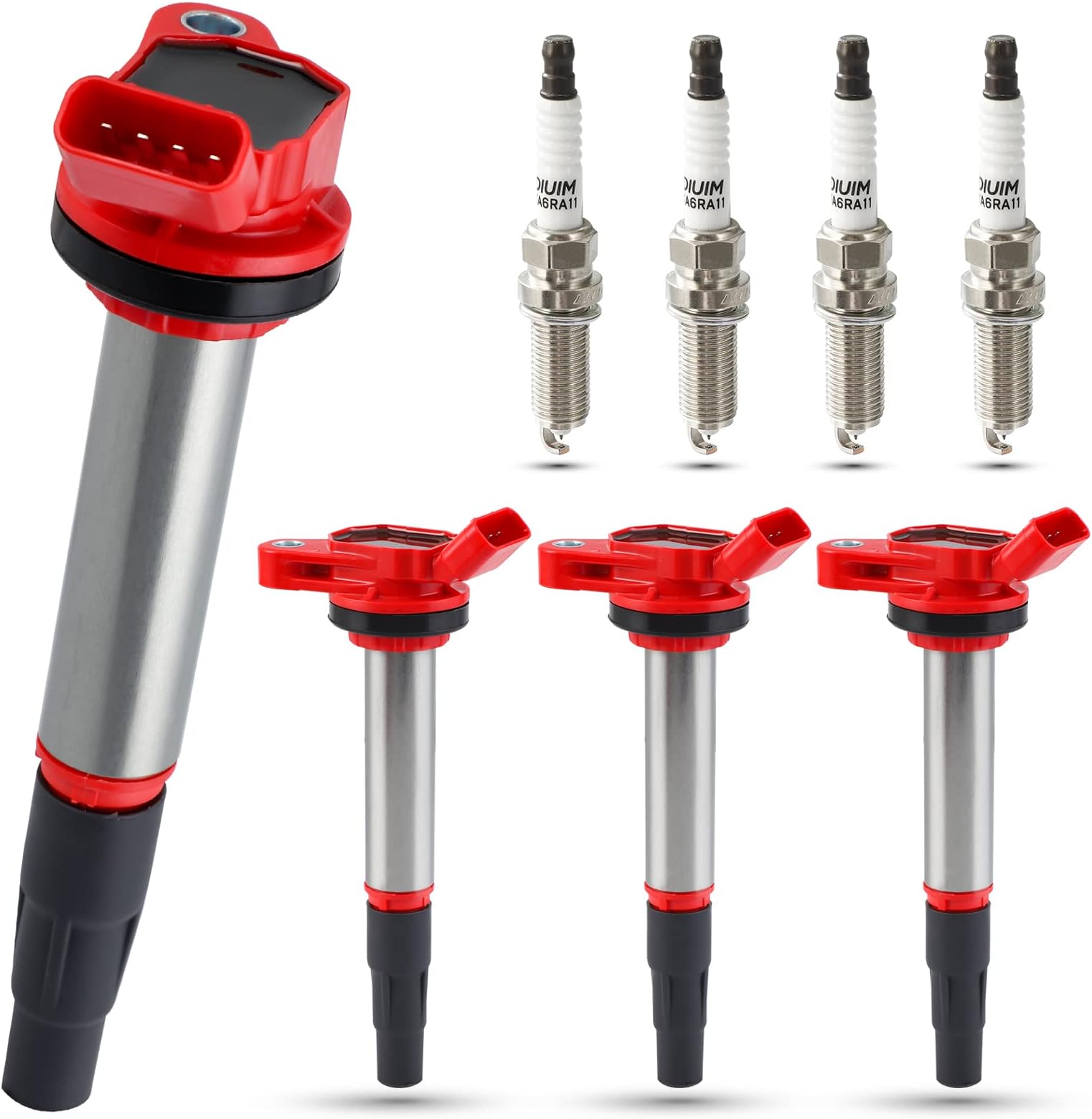 Ignition Coil Pack Set of 4 with Iridium Spark Plug UF619 with