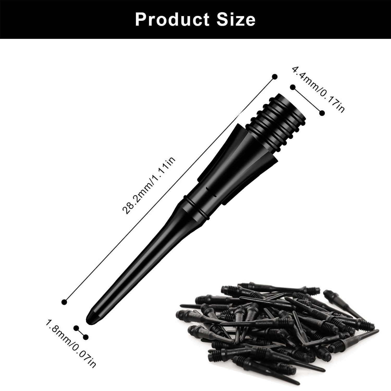 Dardos Punta de Plastico,100 PCS Puntas de Dardos,Puntas Dardo Plastico,Dardo Blandos,Material de PC Dianas Electrónicas,Uso Doméstico y Torneos