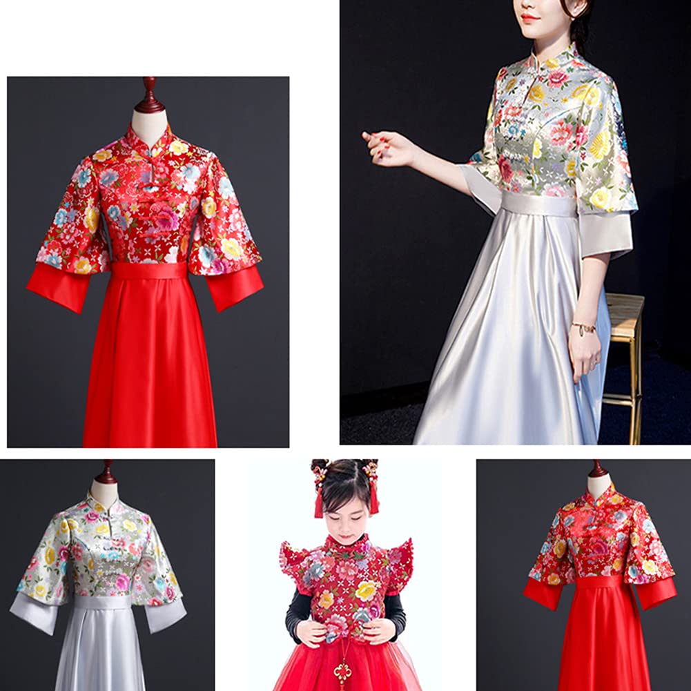 Brokatowa satynowa tkanina żakardowa ze sztucznego jedwabiu na garnitury Qipao 75 cm x 50 cm(Style D)