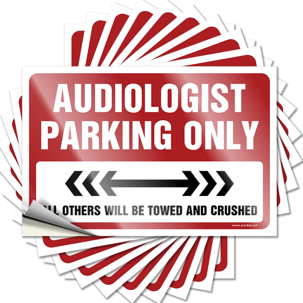 Audiologist Parking Only Decor Fuzzy - Patio Decorations Outdoor Tattoo Self Adhesive Sticker(12X18CM)