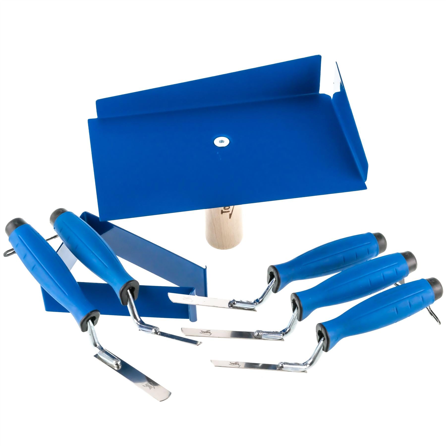 Toolty Blue Mortar Holder + Pointing Trowel Rubber Set