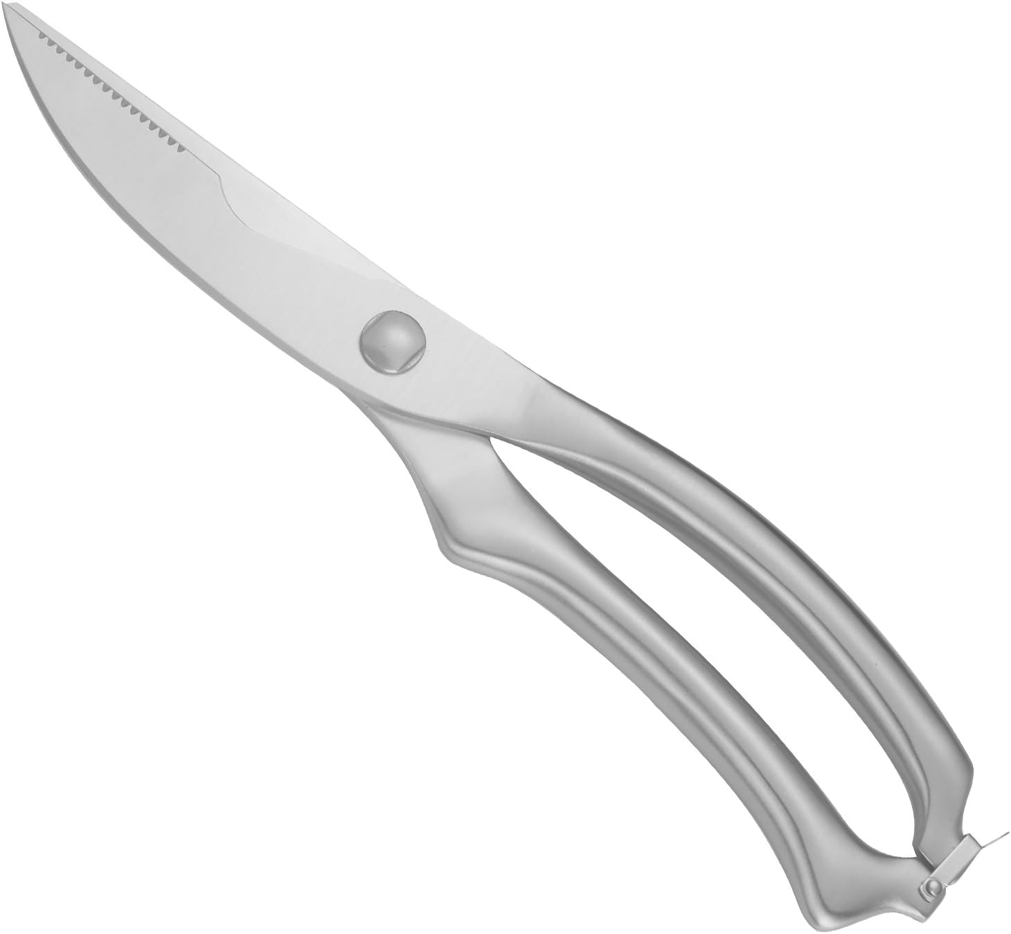 Heavy Duty Stainless Steel Poultry Shears for Bone, Chicken, Meat, Fish, Seafood, Vegetables. Premium Spring Loaded Food Scissors. All Metal Kitchen Shears