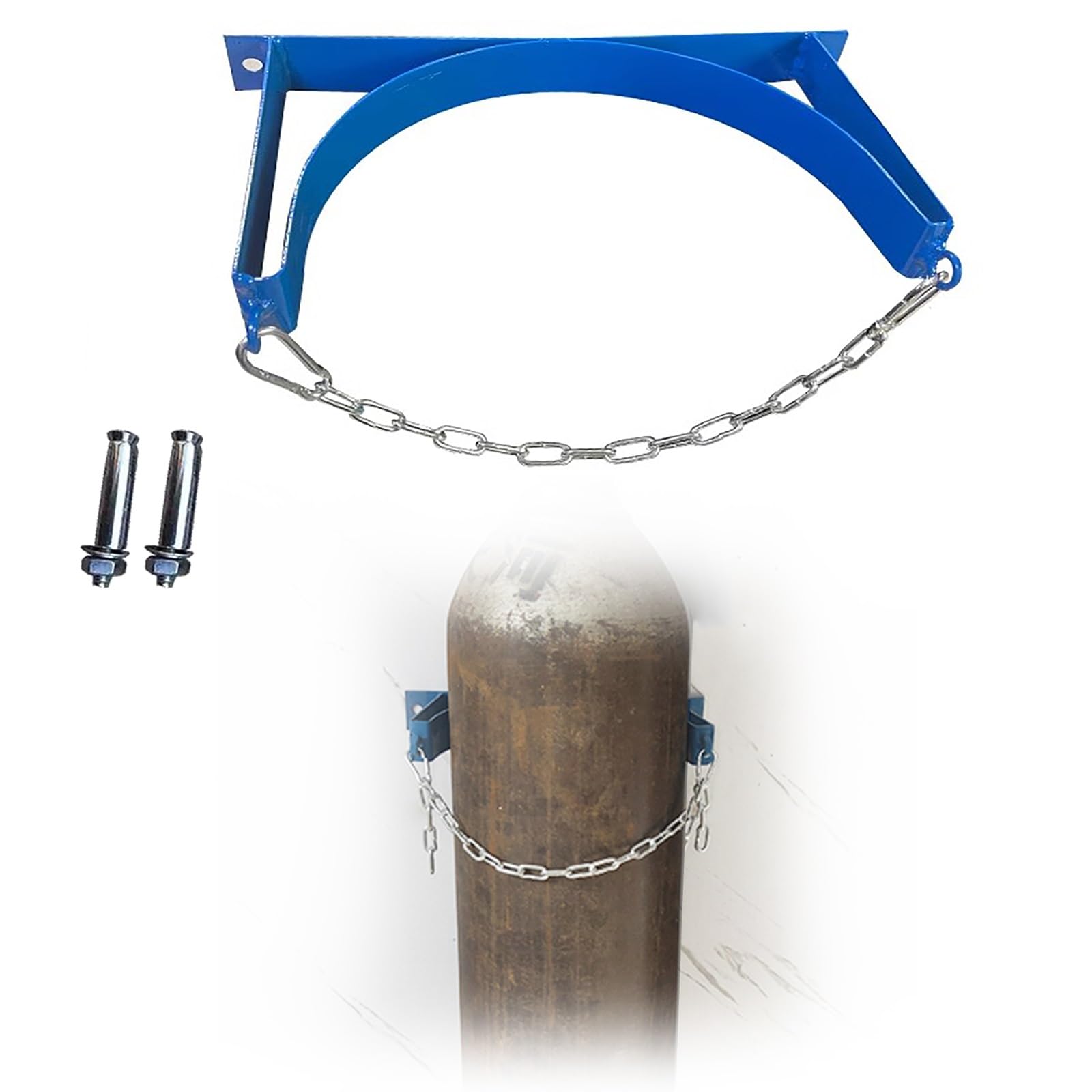 Genérico Soporte de Pared Seguro para bombonas de Gas con Cadena Protectora | Estante de fijación para Tanques de oxígeno para Uso en Laboratorios, hospitales y talleres | Solución de Almacenamiento