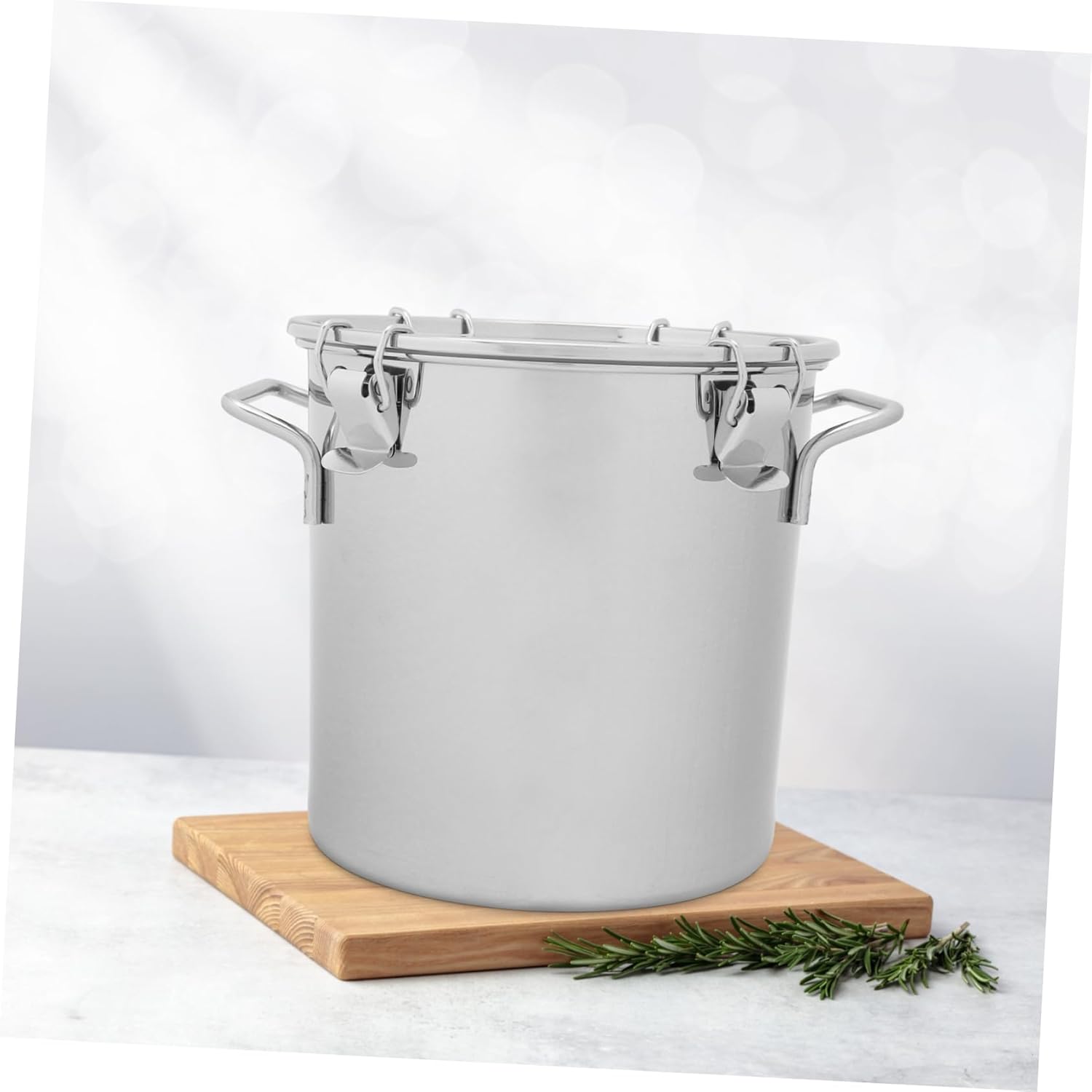 Stainless Steel Sealed Barrel Milk Jug Lid Food Storage Bucket Grease Container Strainer