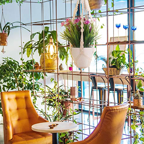 2 Pack Macrame Plant Hangers, Cotton Rope Woven Indoor Outdoor Hanging Plant Holder Wall Hanging Planter Ceiling Plants For Flower Pot, Hanging Plants Holder For Yard Garden Home Decoration, 50 Cm #TOP6