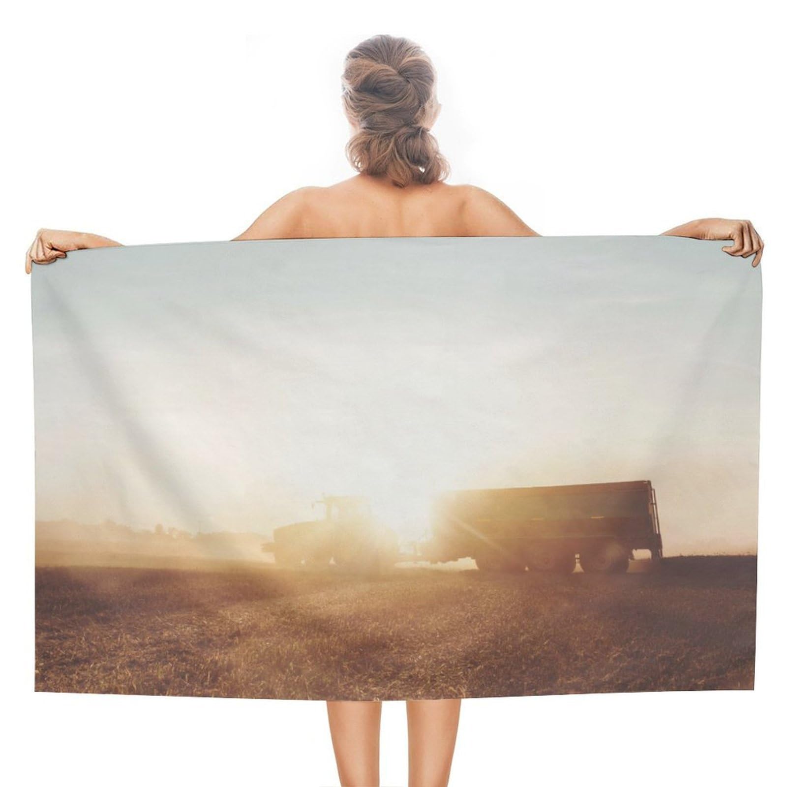 Serviette de plage à séchage rapide souvenirs de vacances au coucher du soleil