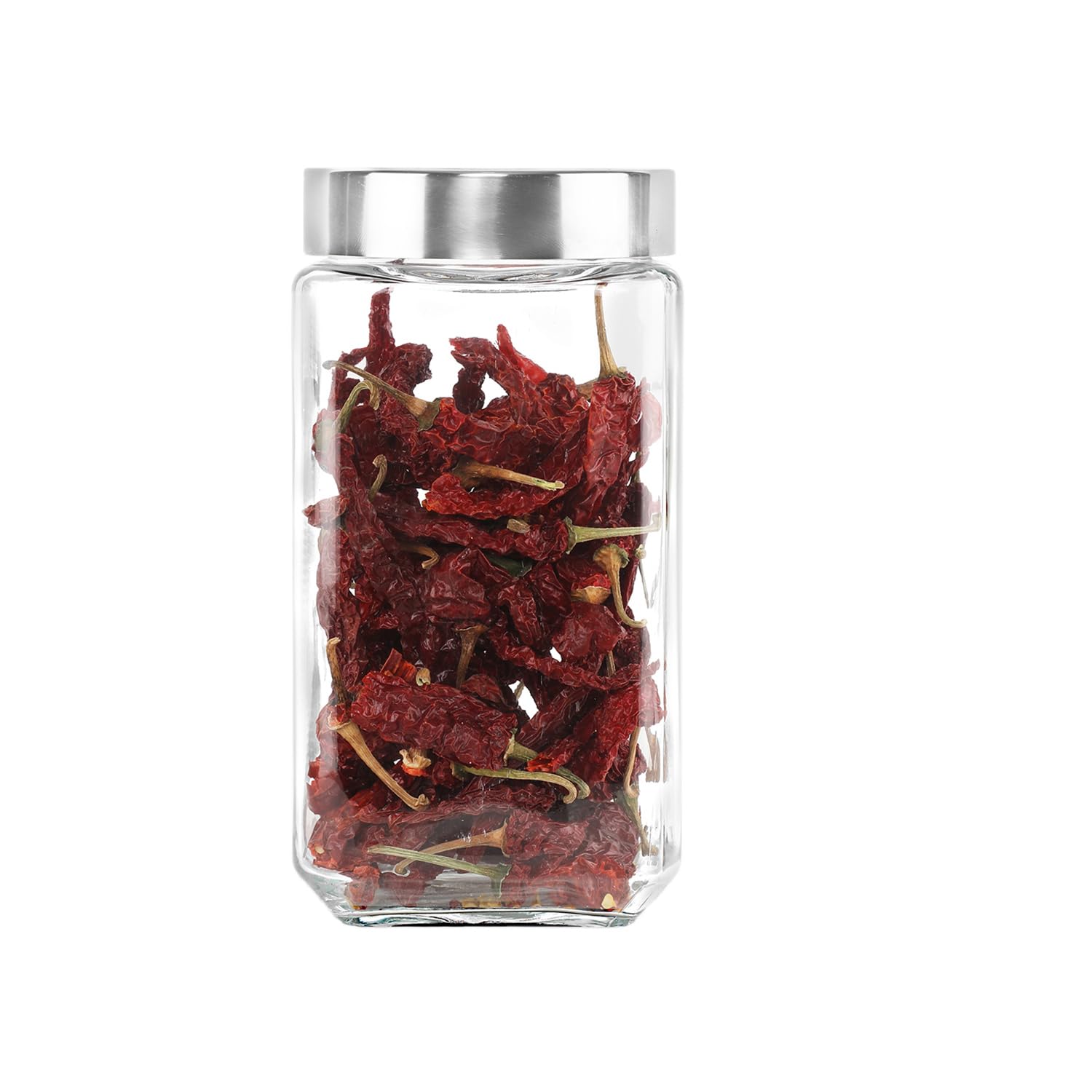 CELLO Qube Fresh Glass Storage Jar | Container with Air tight Silver Metal Lid | Multipurpose Jar | For Storage of Food, Pulses, Spice, Cereals, Cookies, Dry Food | 1200ml, Clear (B08R9PSBNB) Amazon Price History, Amazon Price Tracker