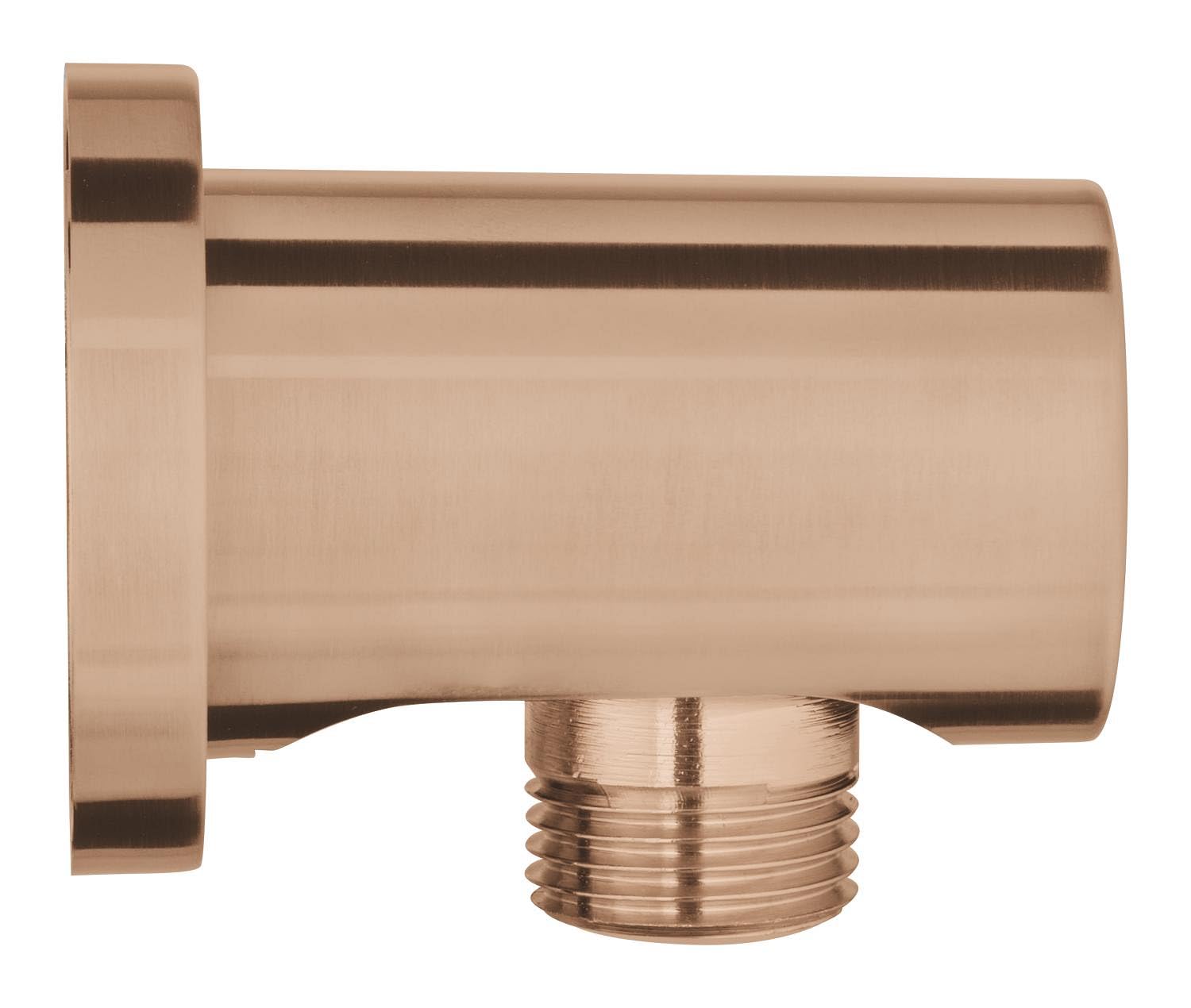 GROHE Rainshower Codo de Salida de Ducha Rosca de Conexión Macho 1/2" con Embellecedor Redondo, Protección contra Retorno, Montaje en Pared, Oro Rosa, 27057DL0