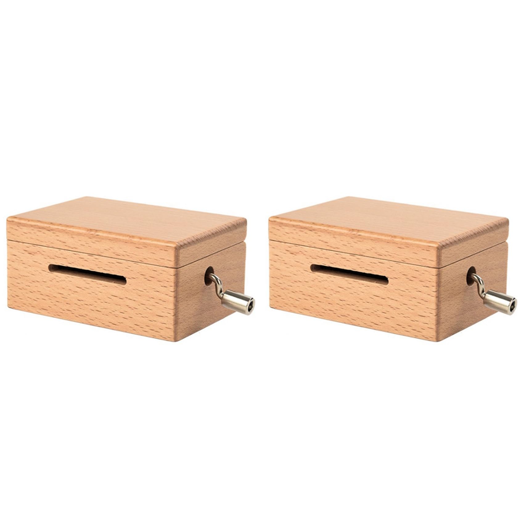 Vjsujehgy 2X 15 Tone DIY Hand-Cranked Music Box Wooden Box with Hole Puncher and Paper Tapes Musical Instruments for Music Lovers