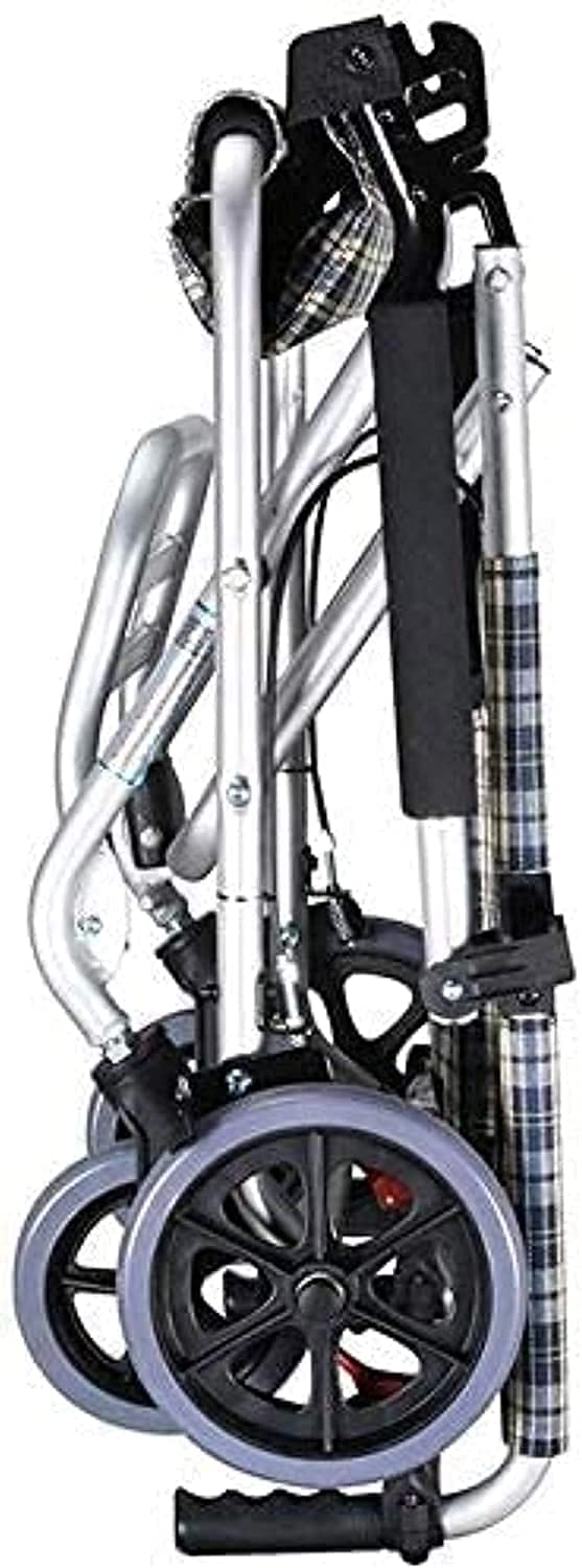 Silla de Ruedas de Aluminio - Silla de Ruedas Ligera Plegable con Rueda Delan360° Antideslizante Y Abatible Adecuada para Niños
