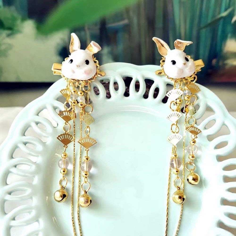 Amazon.com : New fox rabbit Japanese Cute Hairpin Kanzashi Hair