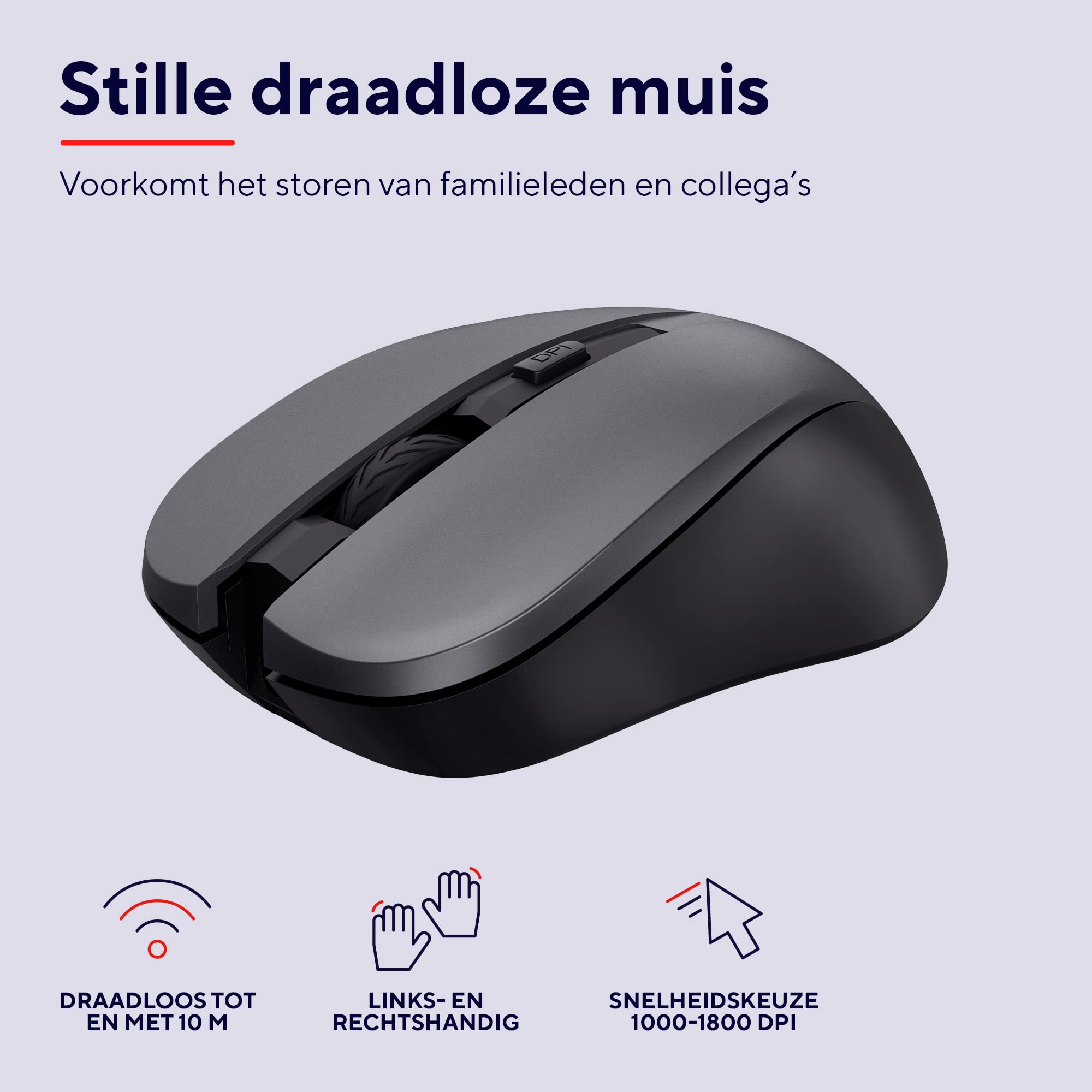 Trust Trezo zestaw bezprzewodowej klawiatury, NL/US QWERTY Layout, zrównoważone wzornictwo, cicha i ergonomiczna kombinacja, czas pracy baterii 48 miesięcy, 2,4 GHz, PC, laptop