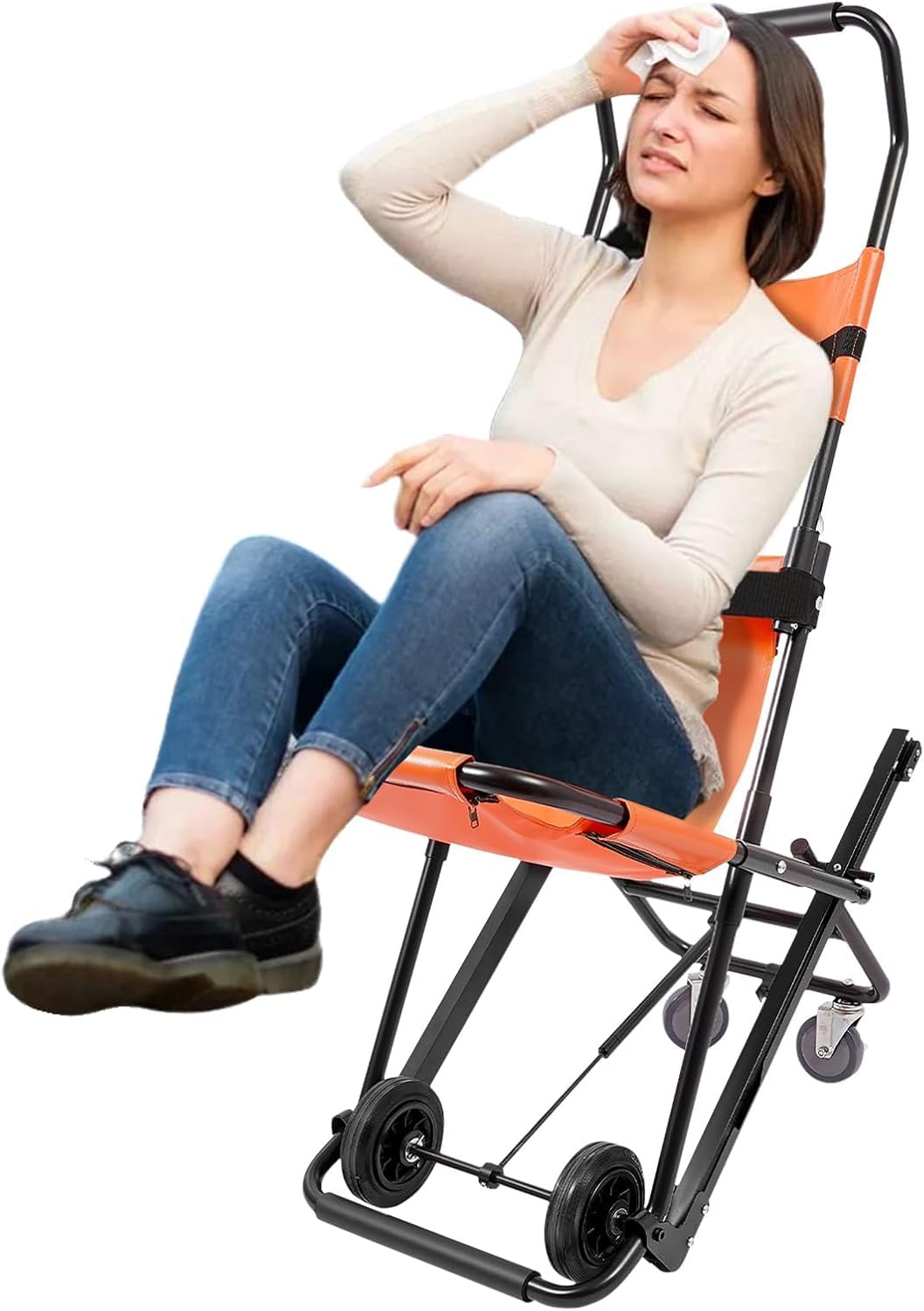 YGNVMCXJG Lightweight Foldable Transport Wheelchair for Travel, Portable Airplane Travel Wheelchair for Seniors & Adults