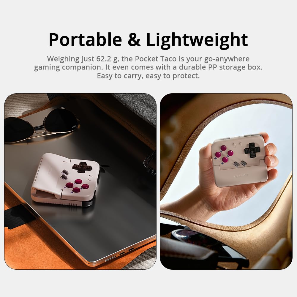 GameSir Pocket Taco Verticaler Mobiler Gaming-Controller - Retro Arcade Bluetooth Gamepad für Android, 600mAh Akku, Weiß