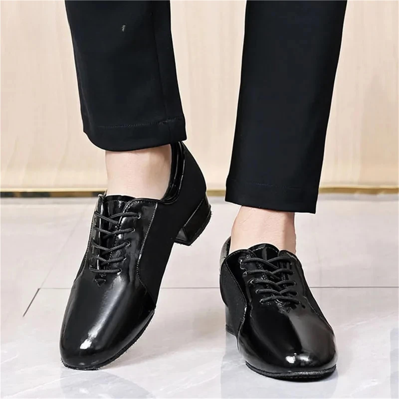Scarpe da ballo uomo traspiranti tacco basso suola morbida per tango salsa latino-americani