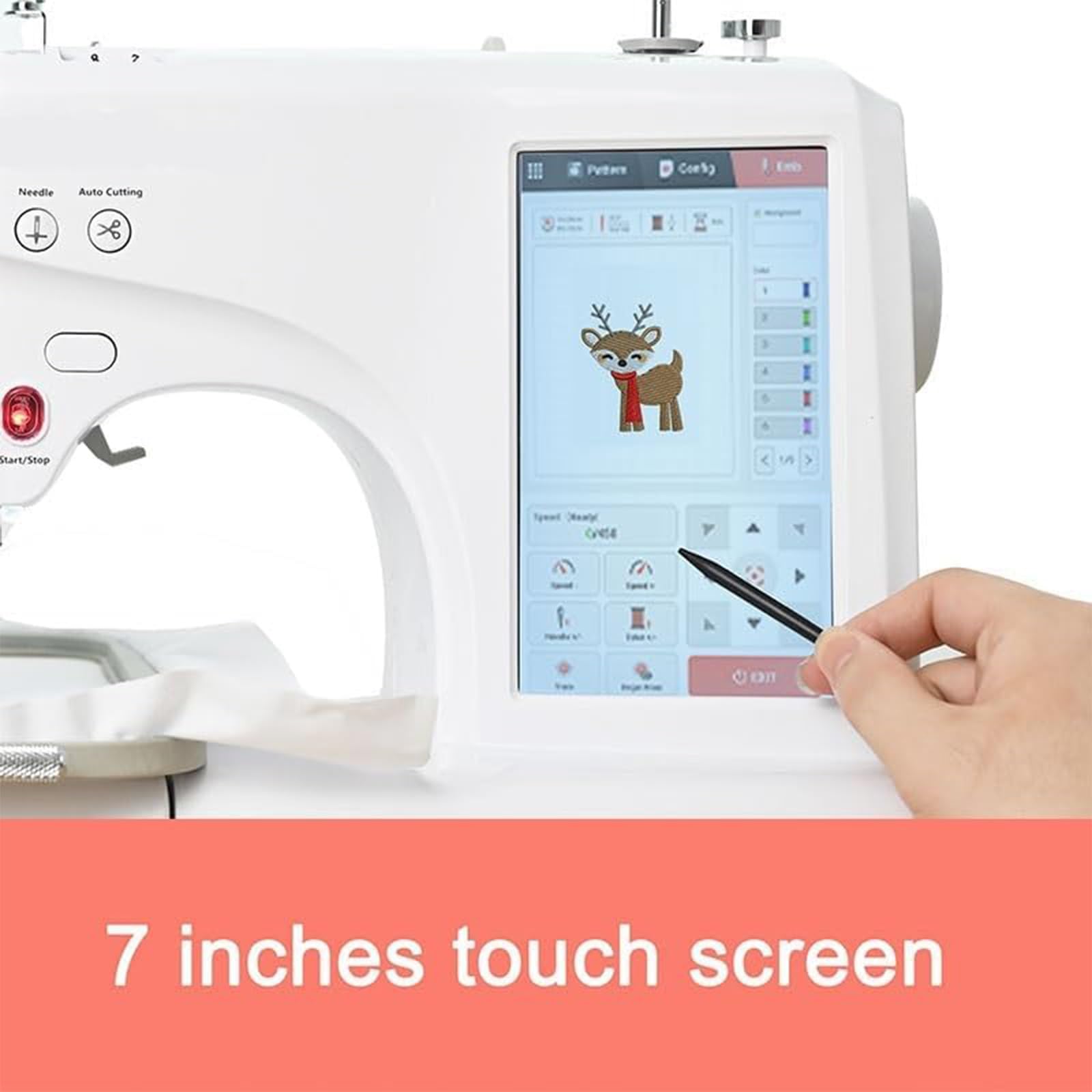 Amazon | ミシン、USBフラッシュドライブ付き家庭用自動刺繍ミシン