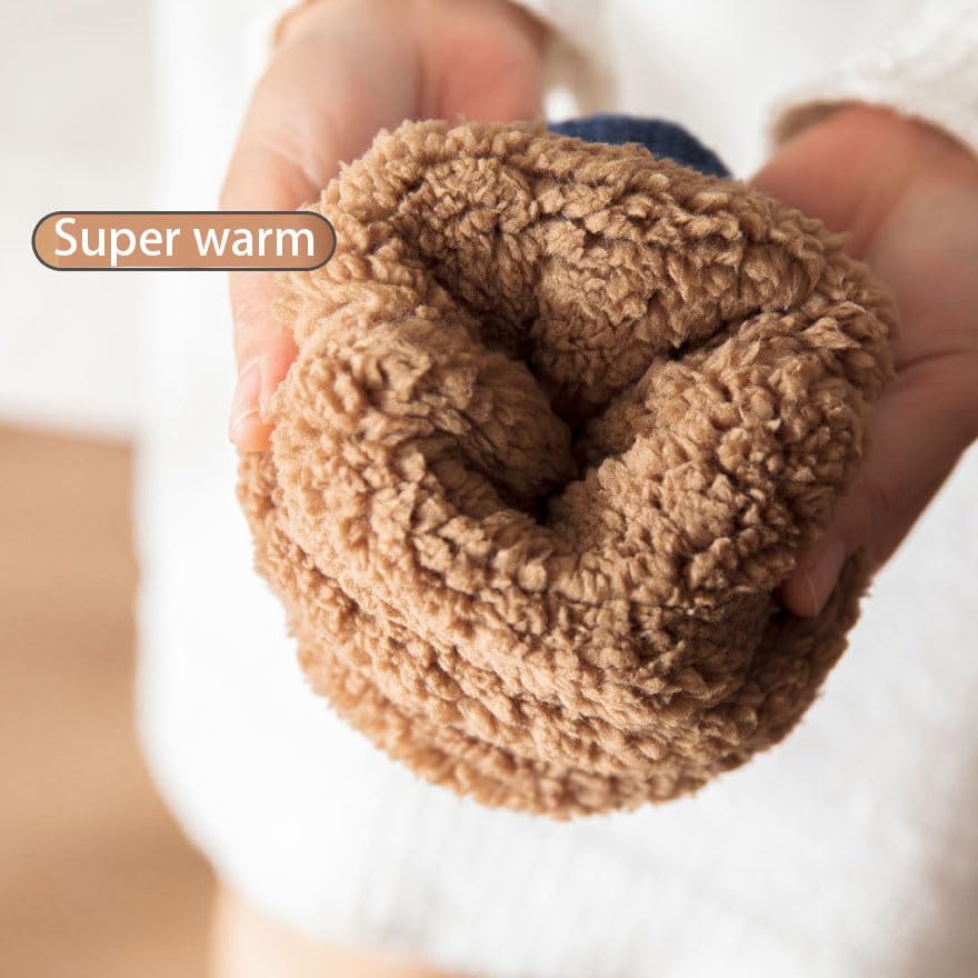 Image of Slipper Socks for Adults Women Men Non Slip Warm House Socks with Grips Winter Thick Fuzzy Cabin Thermal Socks Cozy Gifts for Husband Wife
