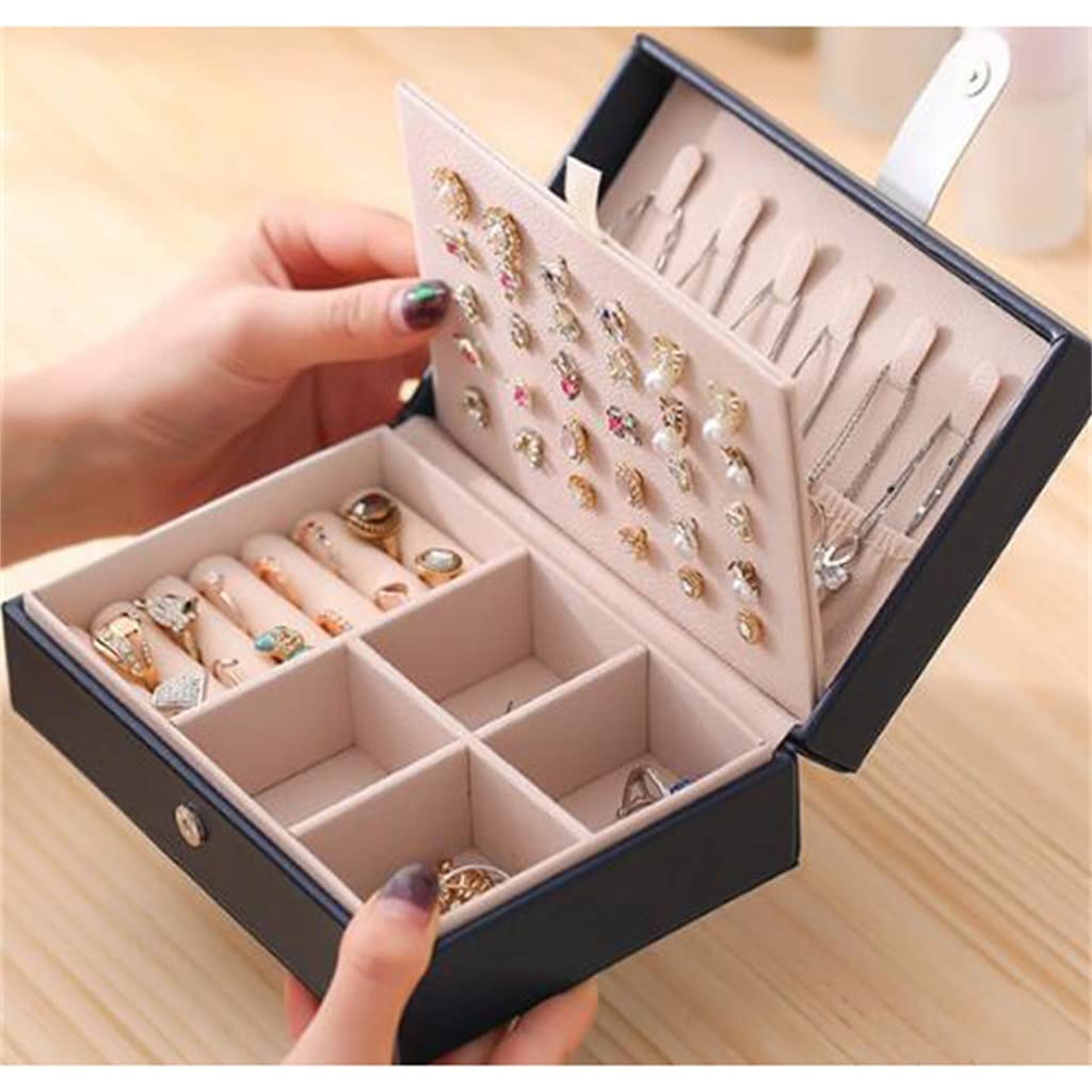 Portable Jewelry Box Earrings Earrings Ring Jewelry Box Korean Version European Jewelry Storage Box (D 16.5 * 11.5 * 5.8cm) (D 16.5 * 11.5 * 5.8cm)