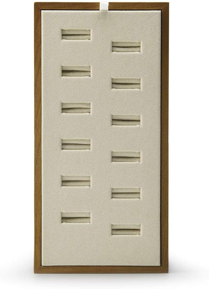 Oirlv Solid Wood Jewelry Organizer Tray Pendant Necklace Storage With Pads (Creamy-white)