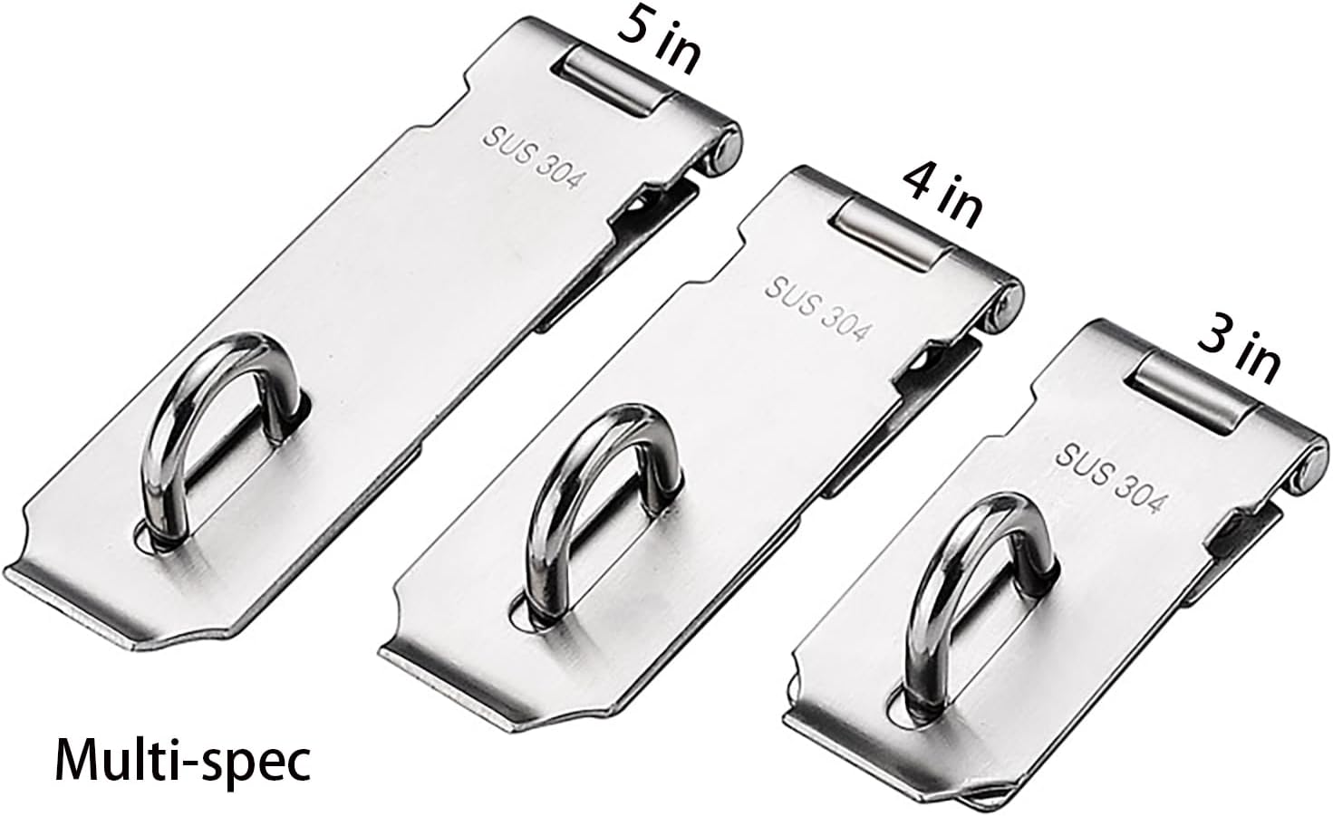 2Pack Door Lock Hasp Latch, 5Inch 304 Stainless Steel, Padlock Latch Extra Thick Door Latches, Brushed Finish with Screws (Brushed Nickel, 4in Padlock hasp Latch)
