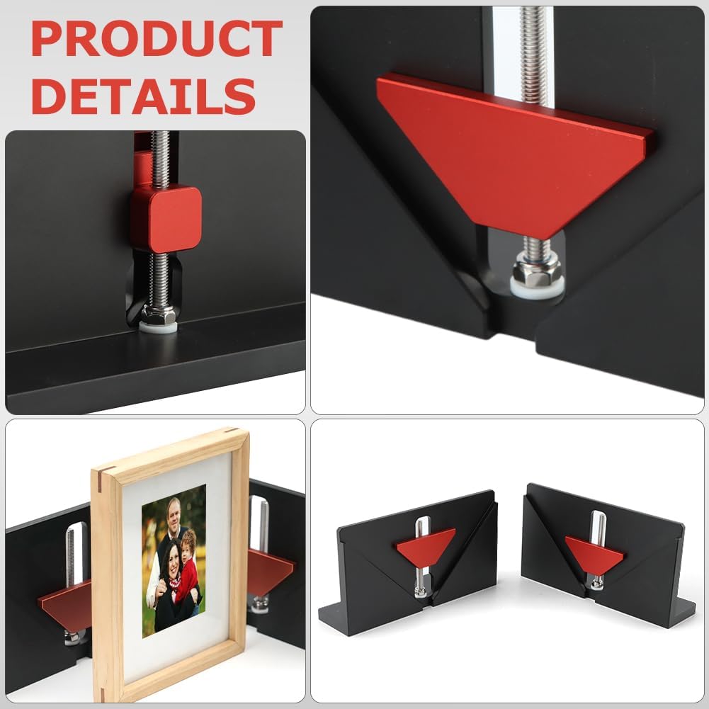 2PCS Right Angle Spline Jig,Box Joint Jig,Adjustable Corner Dovetail Jig for Table Saw Router Table Strengthen Miter Joints and Add Design for Picture Frames Small Boxes(COLOR:Black)