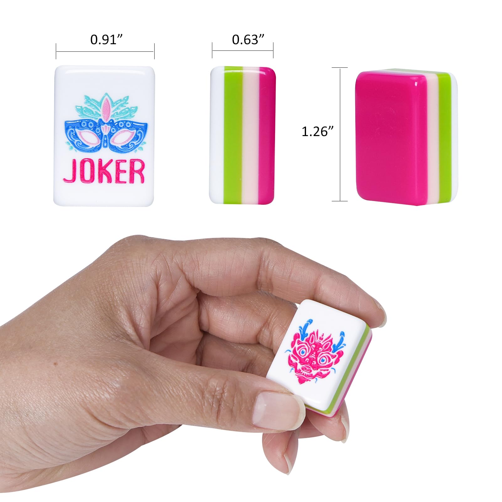 Jeu De Mahjong 4 Couches 160 Tuiles – Acrylique Gravé, Sac De Transport Inclus, Pour Soirées Entre Amis !