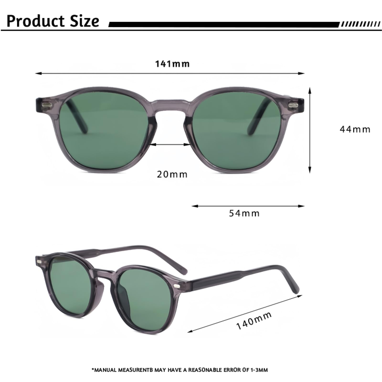 Gafas de Sol Redondas Polarizadas Tr90 Patas Núcleo Metal Uv400 Pesca Al Aire Libre 3 Piezas Conjunto Completo Regalo Viajes Uso Diario-c03-c08-c09