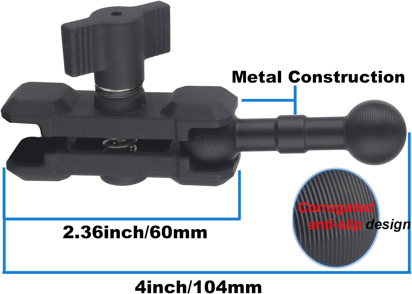 17mm Ball Mount Extension Adapter with Strong Magnetic Phone Holder, 360° Rotation Extension Rod for Air Vent Dashboard Mount, Aluminum Arm