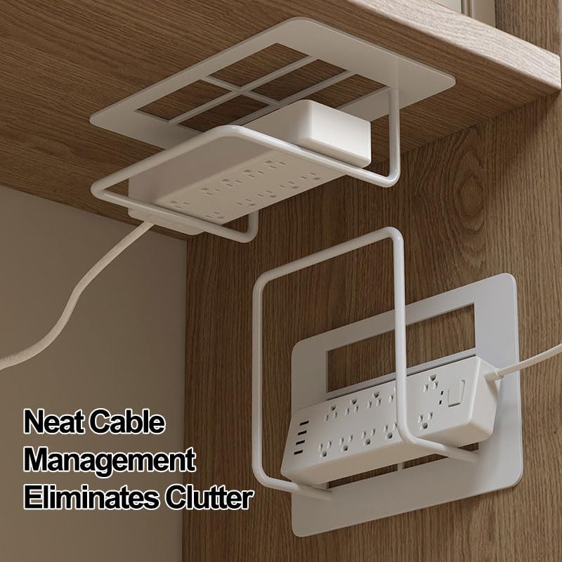 Soporte de malla para enrutador de pared, dispositivo pequeño o montaje VESA detrás del monitor, estante de gestión de cables para módem WiFi, decodificador superior en sala de estar, dormitorio — view 6